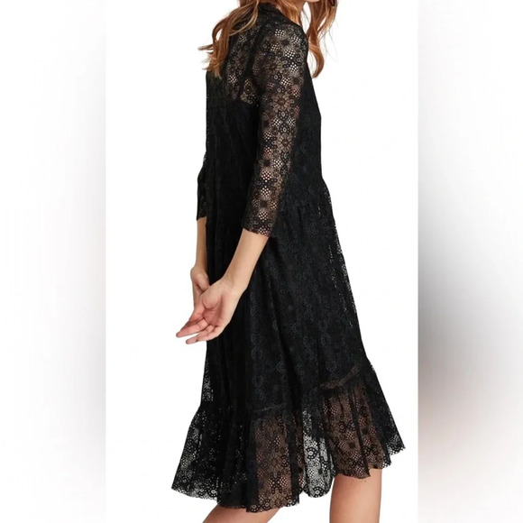 Zara black V neck Lace  Midi dress Sz XS - Picture 16 of 17